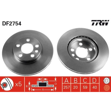 TRW | Bremsscheibe | DF2754