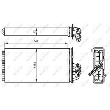 NRF | Wärmetauscher, Innenraumheizung | ohne Rohr | 54297