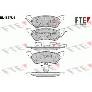 FTE | Bremsbelagsatz, Scheibenbremse | 9010472