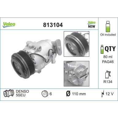 Valeo | Kompressor, Klimaanlage | 813104