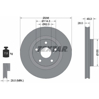 Textar | Bremsscheibe | 92168803