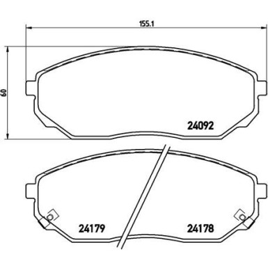 Brembo | Bremsbelagsatz, Scheibenbremse | P 30 019