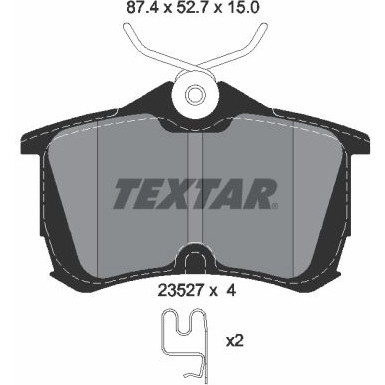 Textar | Bremsbelagsatz, Scheibenbremse | 2352701