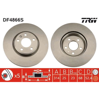 TRW | Bremsscheibe | DF4866S