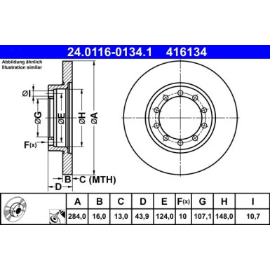 ATE | Bremsscheibe | 24.0116-0134.1