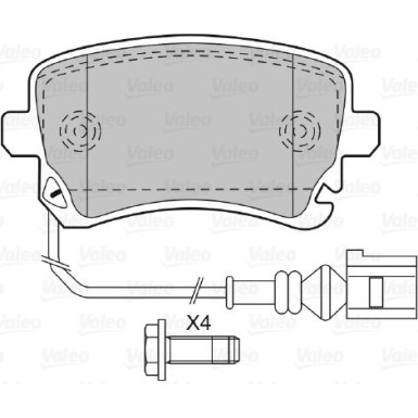 Valeo | Bremsbelagsatz, Scheibenbremse | 601004