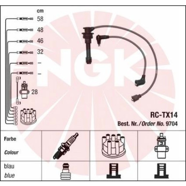 NGK | Zündleitungssatz | 9704