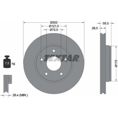 Textar | Bremsscheibe | 92253303