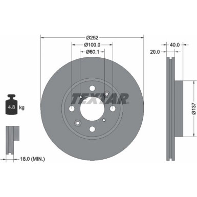 Textar | Bremsscheibe | 92148903