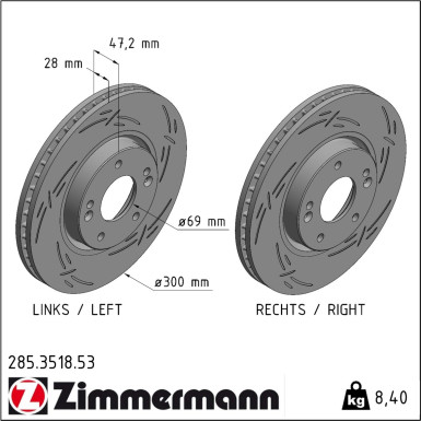 Zimmermann | Bremsscheibe | 285.3518.53