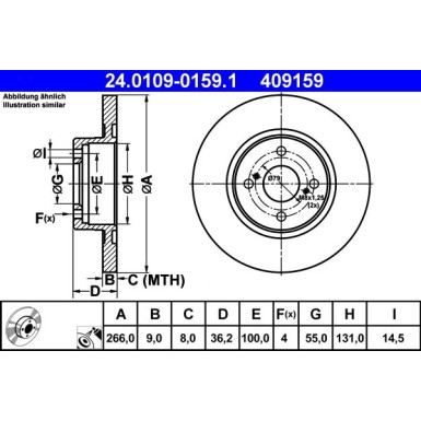 ATE | Bremsscheibe | 24.0109-0159.1