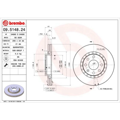 Brembo | Bremsscheibe | 09.5148.24