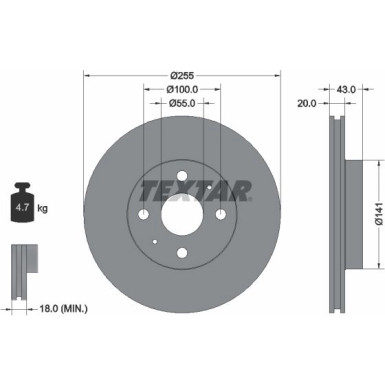 Textar | Bremsscheibe | 92115603