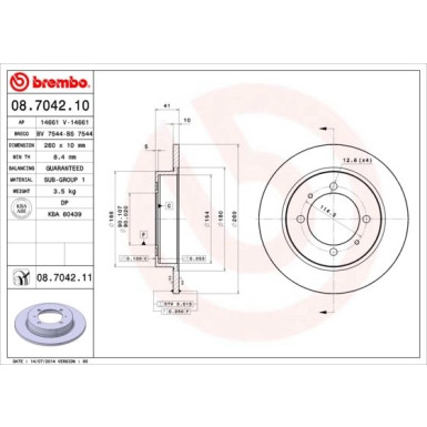 Brembo | Bremsscheibe | 08.7042.11