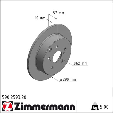 Zimmermann | Bremsscheibe | 590.2593.20