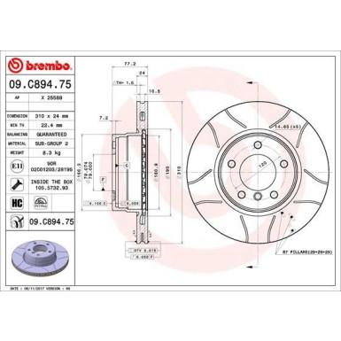 Brembo | Bremsscheibe | 09.C894.75