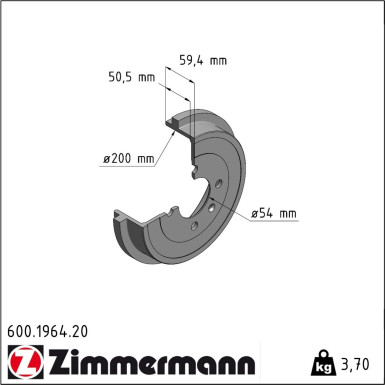 Zimmermann | Bremstrommel | 600.1964.20