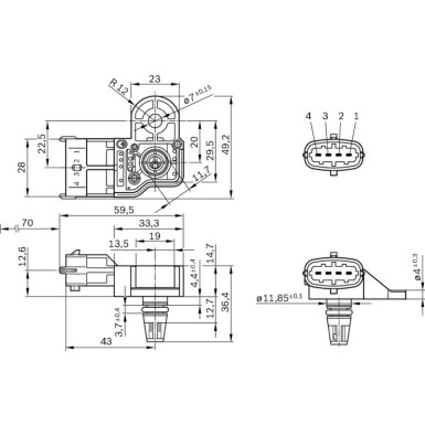 BOSCH | Sensor, Saugrohrdruck | 0 261 230 245