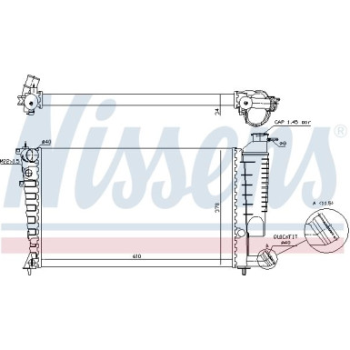 Nissens | Kühler, Motorkühlung | 61318A