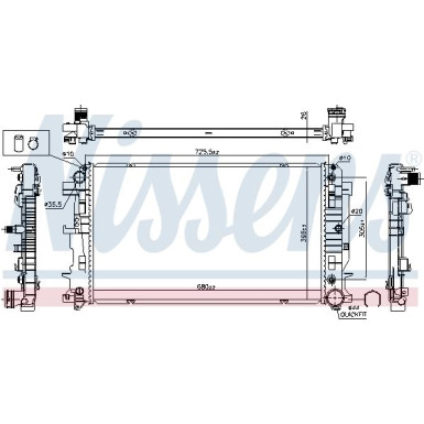 Nissens | Kühler, Motorkühlung | 627062