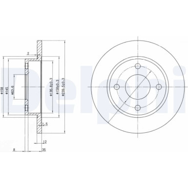 Delphi | Bremsscheibe | BG3055