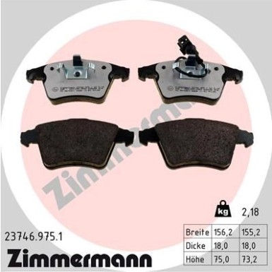 Zimmermann | Bremsbelagsatz, Scheibenbremse | 23746.975.1