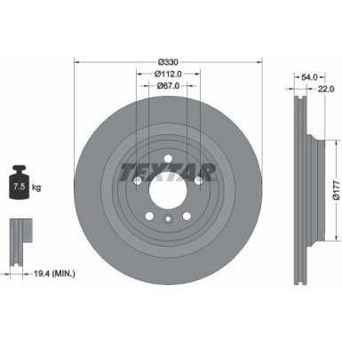 Textar | Bremsscheibe | 92273505