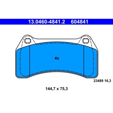 ATE | Bremsbelagsatz, Scheibenbremse | 13.0460-4841.2