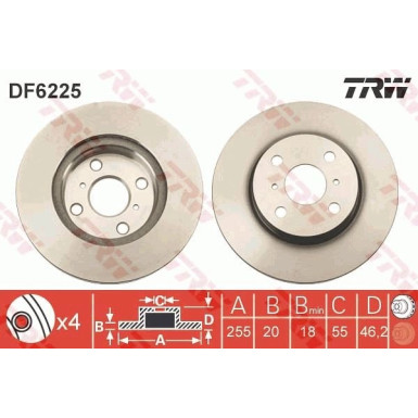 TRW | Bremsscheibe | DF6225