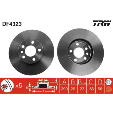 TRW | Bremsscheibe | DF4323