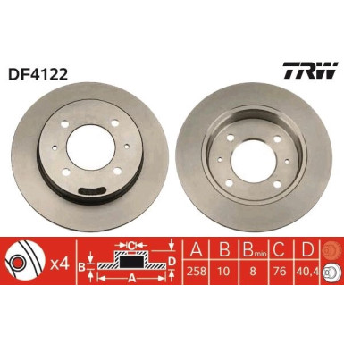 TRW | Bremsscheibe | DF4122