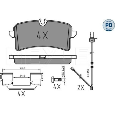 Meyle | Bremsbelagsatz, Scheibenbremse | 025 246 4317/PD