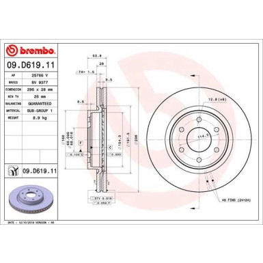 Brembo | Bremsscheibe | 09.D619.11