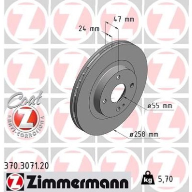 Zimmermann | Bremsscheibe | 370.3071.20