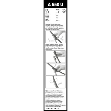 BOSCH A 650 U Scheibenwischer Aerotwin 3 397 013 532