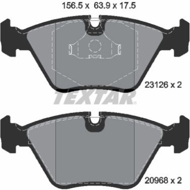 Textar | Bremsbelagsatz, Scheibenbremse | 2312601