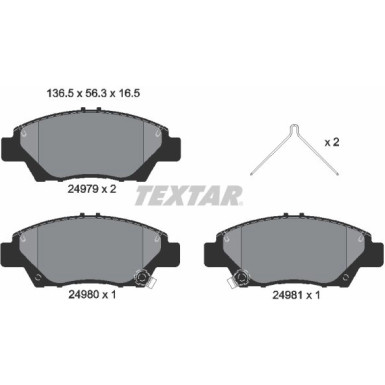 Textar | Bremsbelagsatz, Scheibenbremse | 2497901