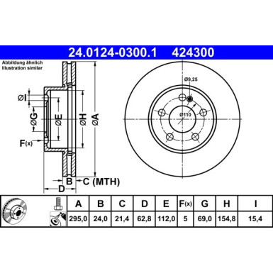 ATE | Bremsscheibe | 24.0124-0300.1