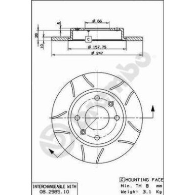 Brembo | Bremsscheibe | 08.2985.75