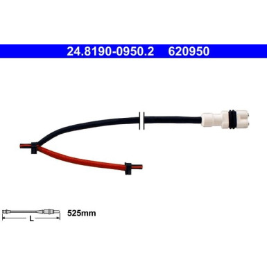 ATE | Warnkontakt, Bremsbelagverschleiß | 24.8190-0950.2