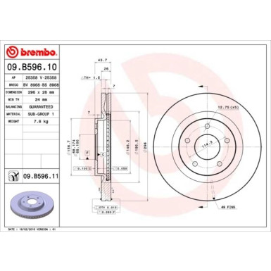 Brembo | Bremsscheibe | 09.B596.11