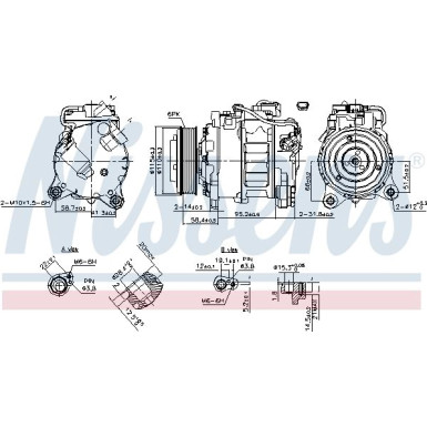 Nissens | Kompressor, Klimaanlage | 890622