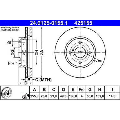 ATE | Bremsscheibe | 24.0125-0155.1