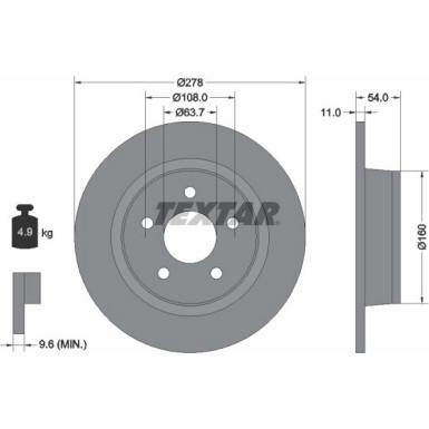 Textar | Bremsscheibe | 92124903