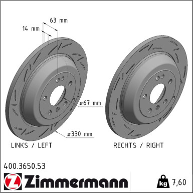 Zimmermann | Bremsscheibe | 400.3650.53