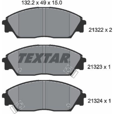 Textar | Bremsbelagsatz, Scheibenbremse | 2132201