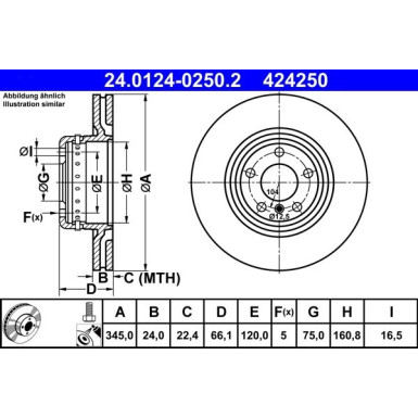 ATE | Bremsscheibe | 24.0124-0250.2