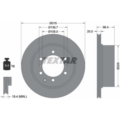 Textar | Bremsscheibe | 92146703