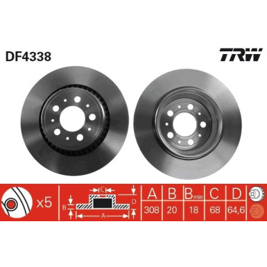 TRW | Bremsscheibe | DF4338