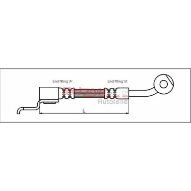 Metzger | Bremsschlauch | 4113523